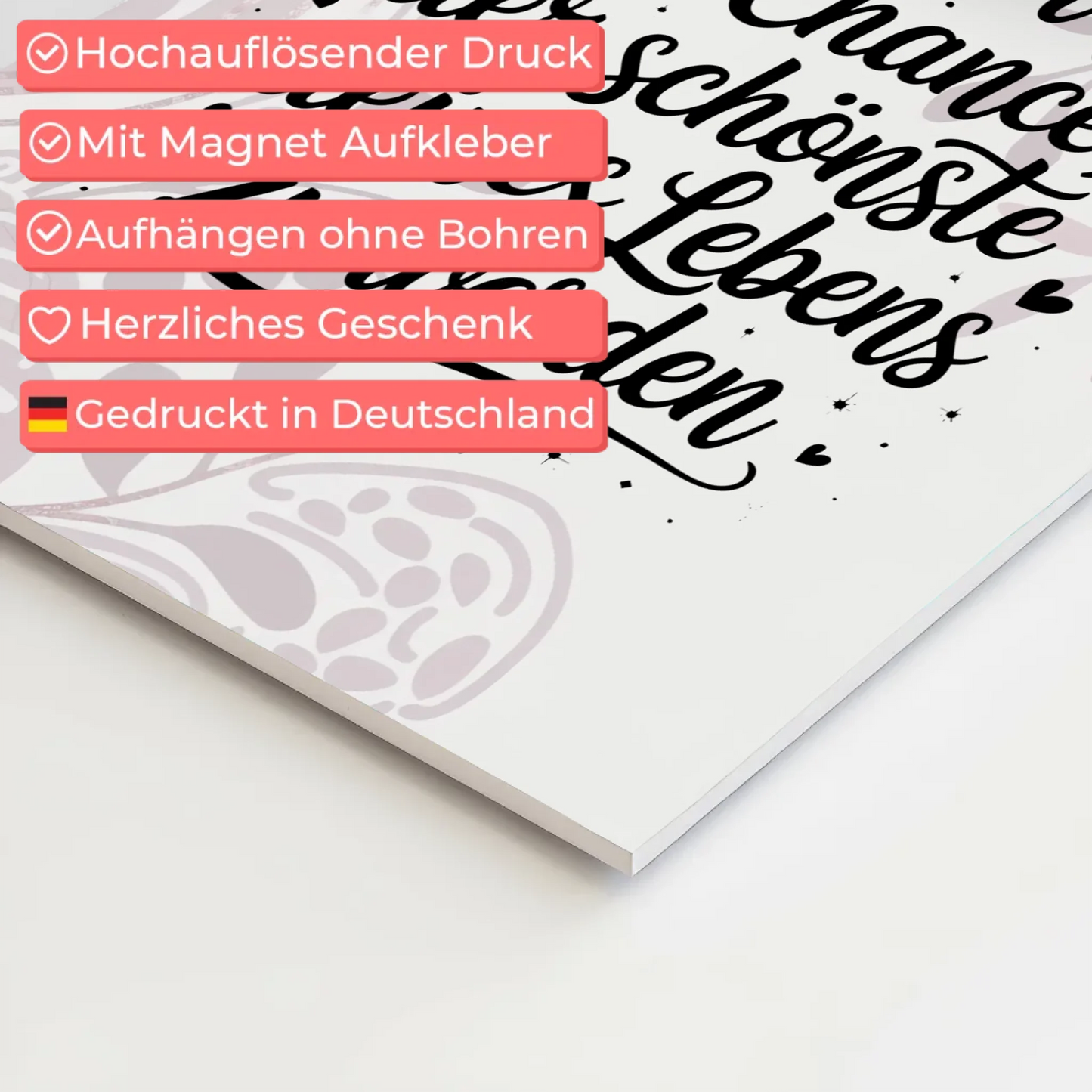 Magnet Poster Spruch Gib jedem Tag die Chance Zitat