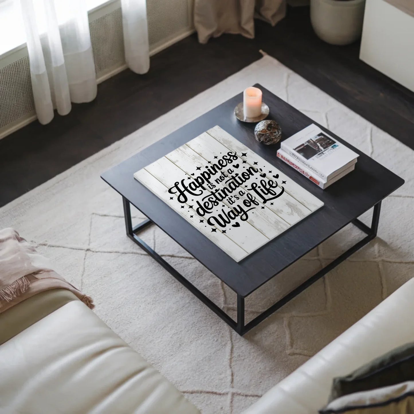 Magnet Poster mit Spruch Happiness is not a destination