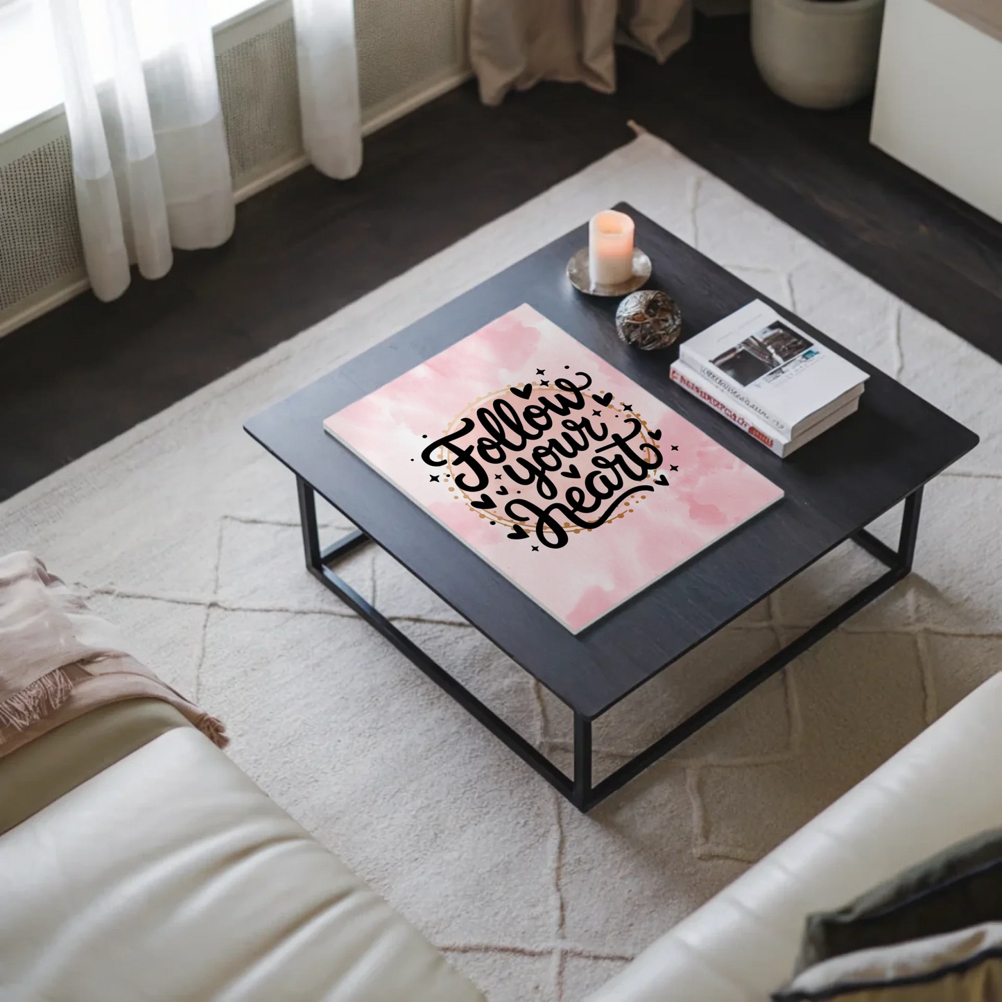 Sprüche Poster Magentisch - Follow Your Heart Design