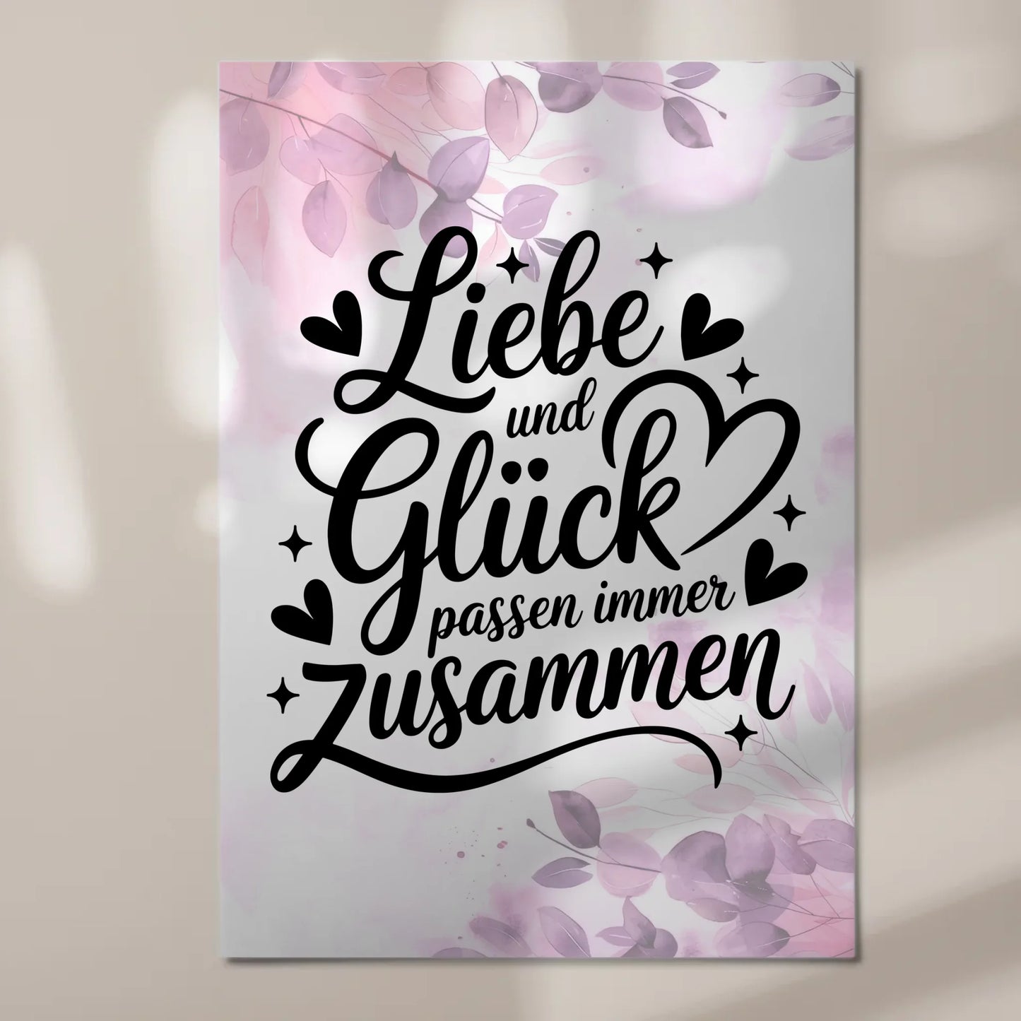 Spruch Fotoboard Magnet Wandbild Liebe Glück Geschenk