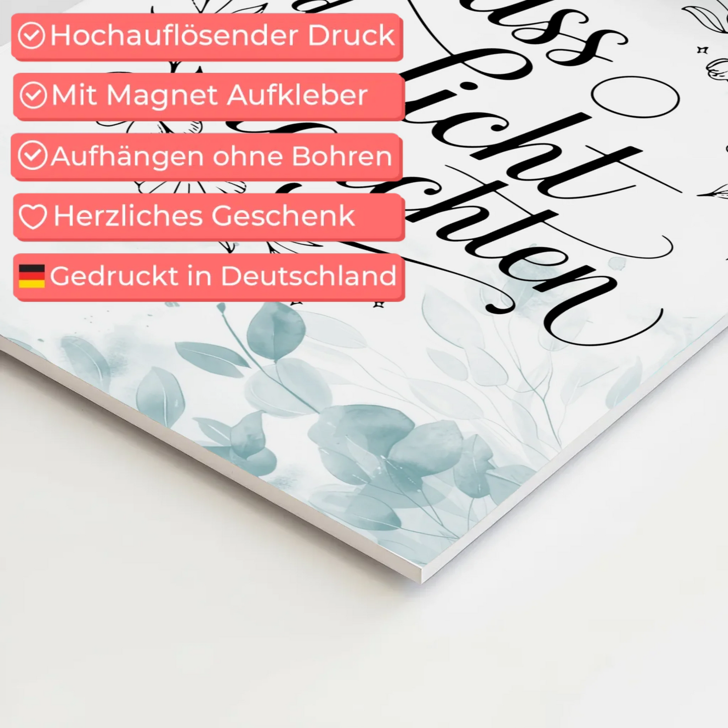 Spruch Fotoboard Magnet Wandbild Lass dein Licht leuchten