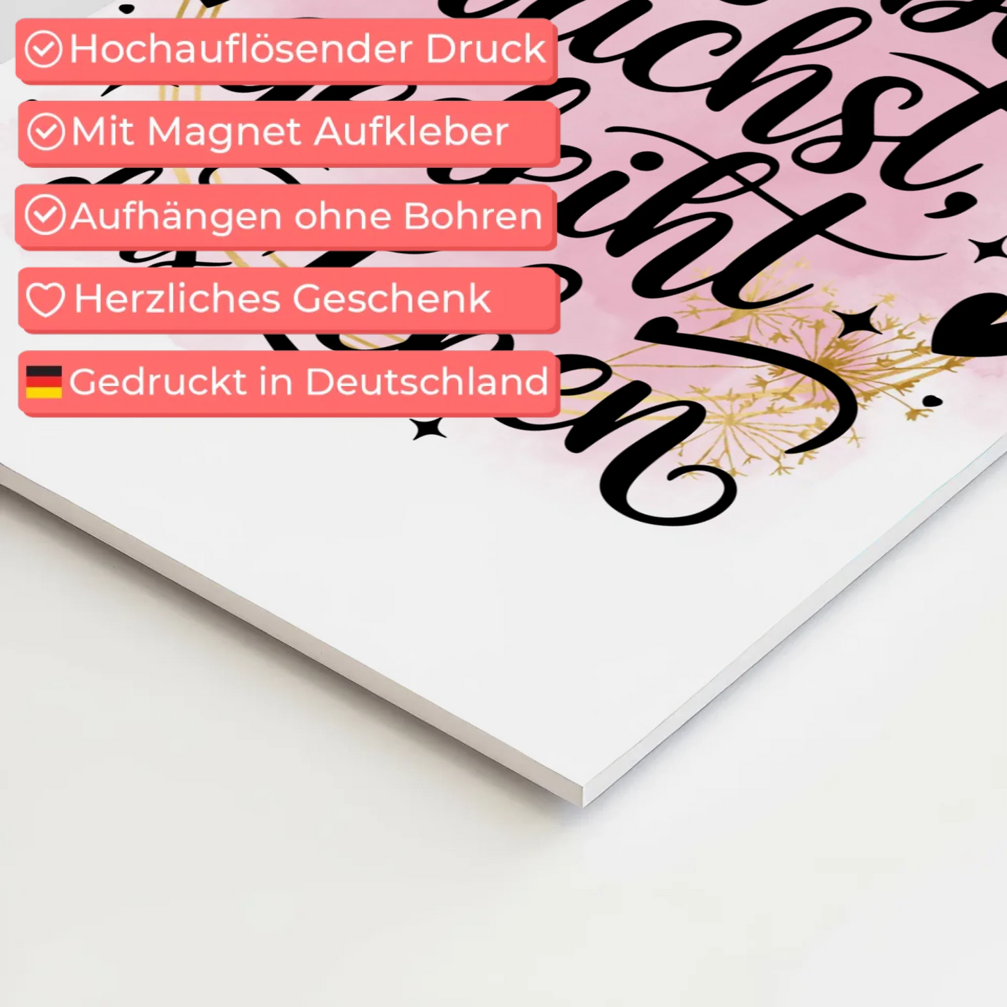 Magnet Poster Spruch Wo Liebe wächst gedeiht Leben