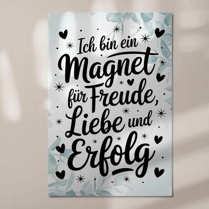 Affirmation Magnet Poster - Positiv: Freude, Liebe, Erfolg