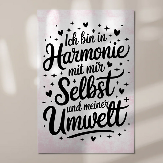 Affirmation Magnet Wandbild Positiv Ich bin in Harmonie