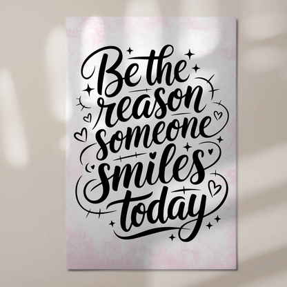 Sprüche Poster Magentisch Be the Reason Someone Smiles