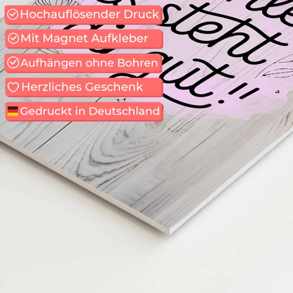 Spruch Fotoboard Magnet Wandbild Lächle es steht dir gut