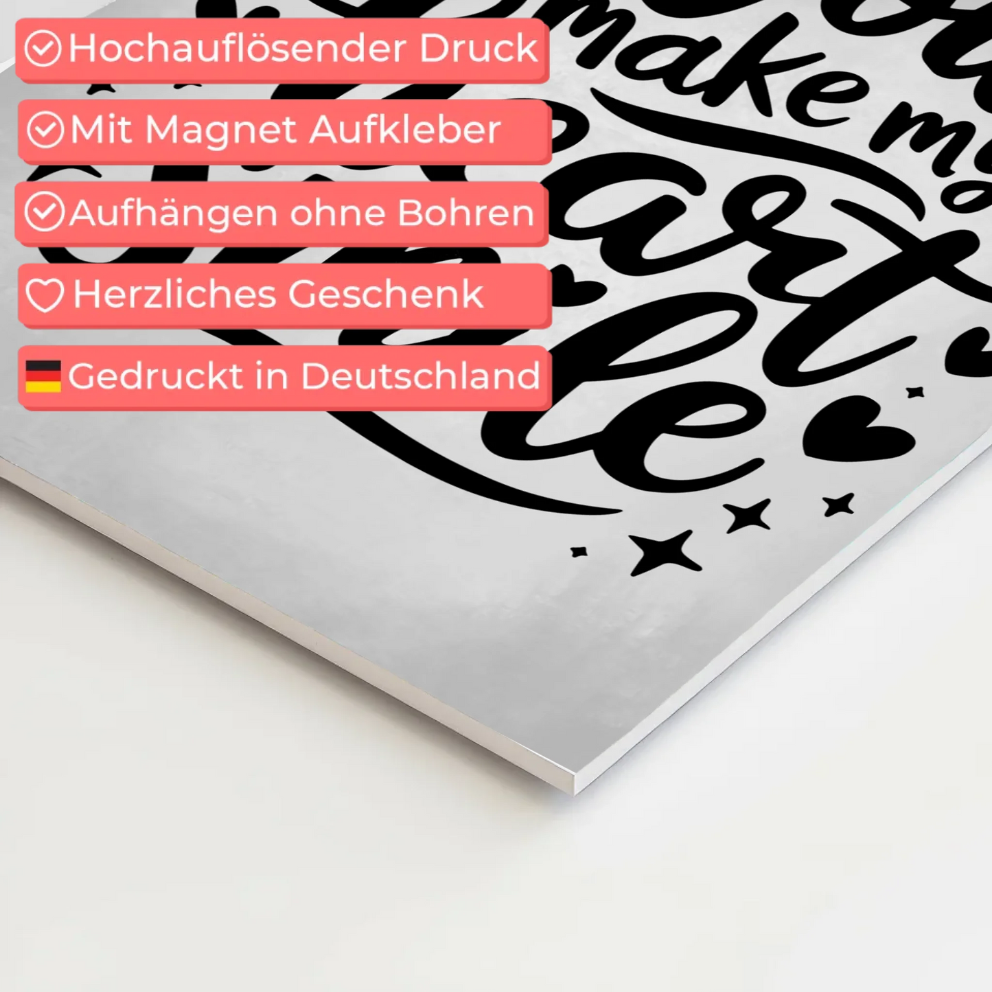 Spruch Fotoboard Magnet Wandbild You Make My Heart Smile