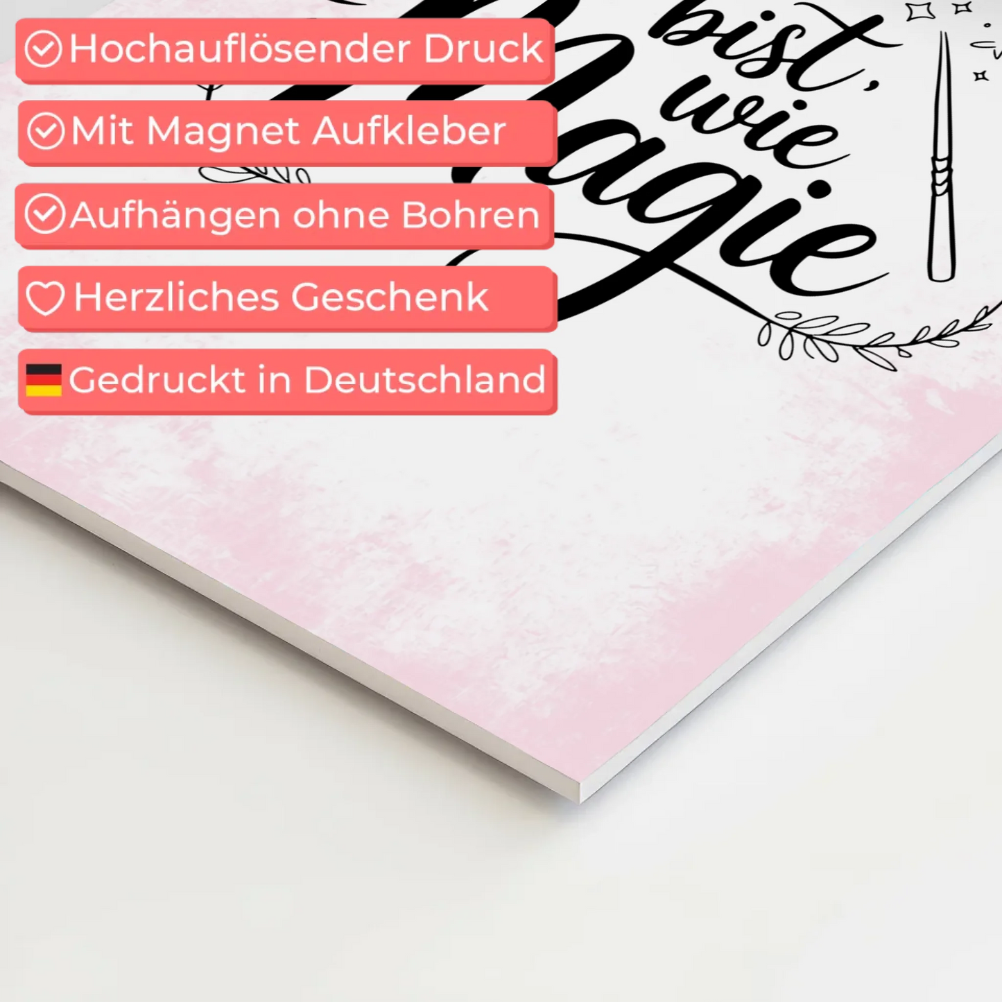 Magnet Poster mit Spruch Du bist wie Magie Geschenk