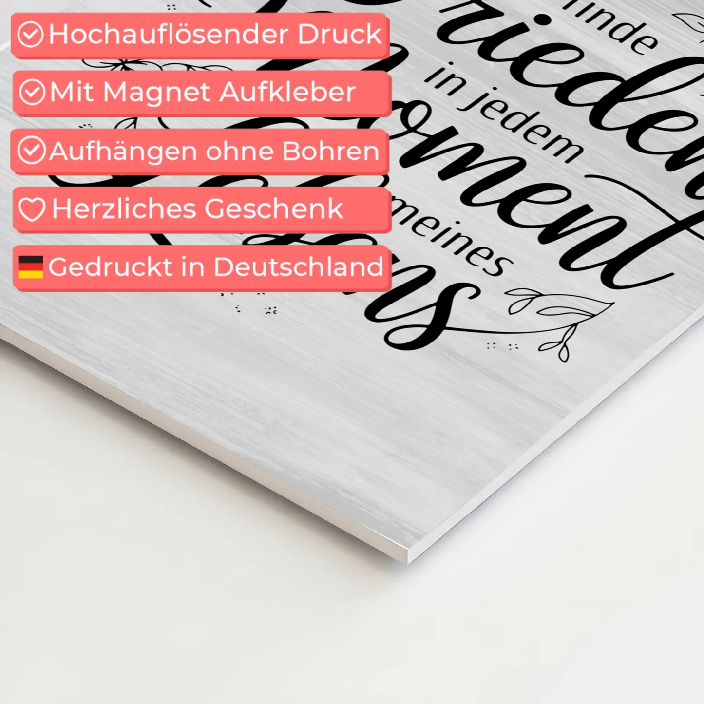 Magnetisches Sprüche Poster Affirmation Frieden im Leben