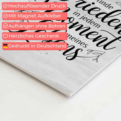 Magnetisches Sprüche Poster Affirmation Frieden im Leben