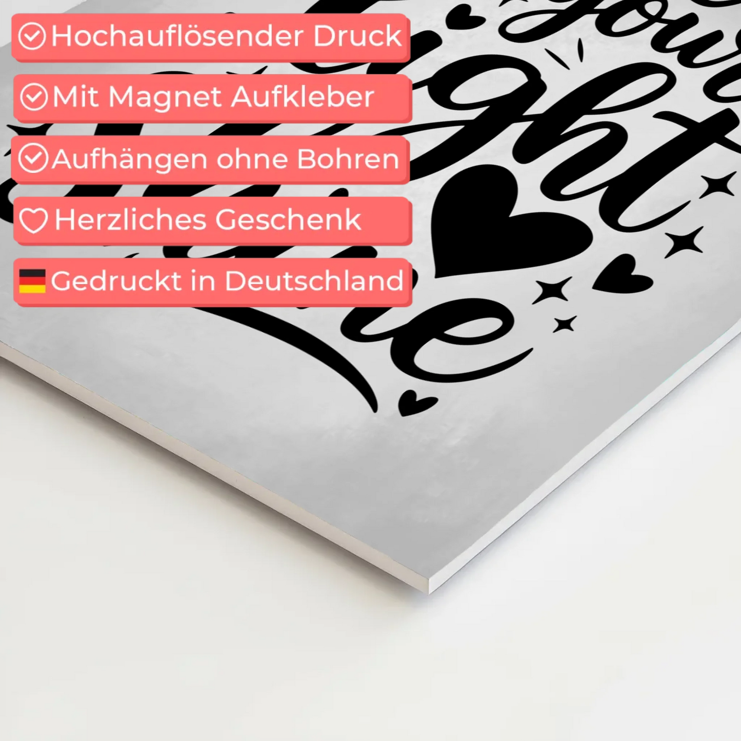 Magnet Poster mit Spruch Let your light shine Geschenk