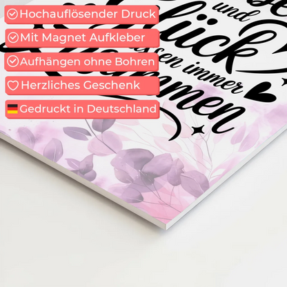 Spruch Fotoboard Magnet Wandbild Liebe Glück Geschenk