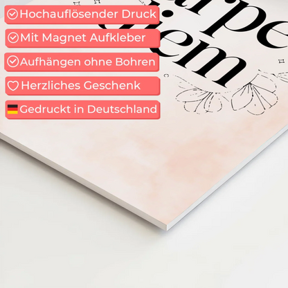 Magnet Poster mit Spruch Carpe Diem personalisiert