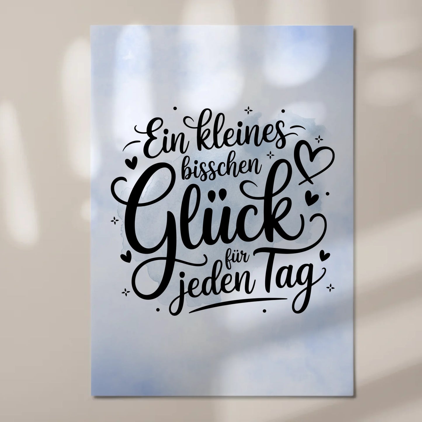 Spruch Fotoboard Magnet Wandbild - Glück für jeden Tag