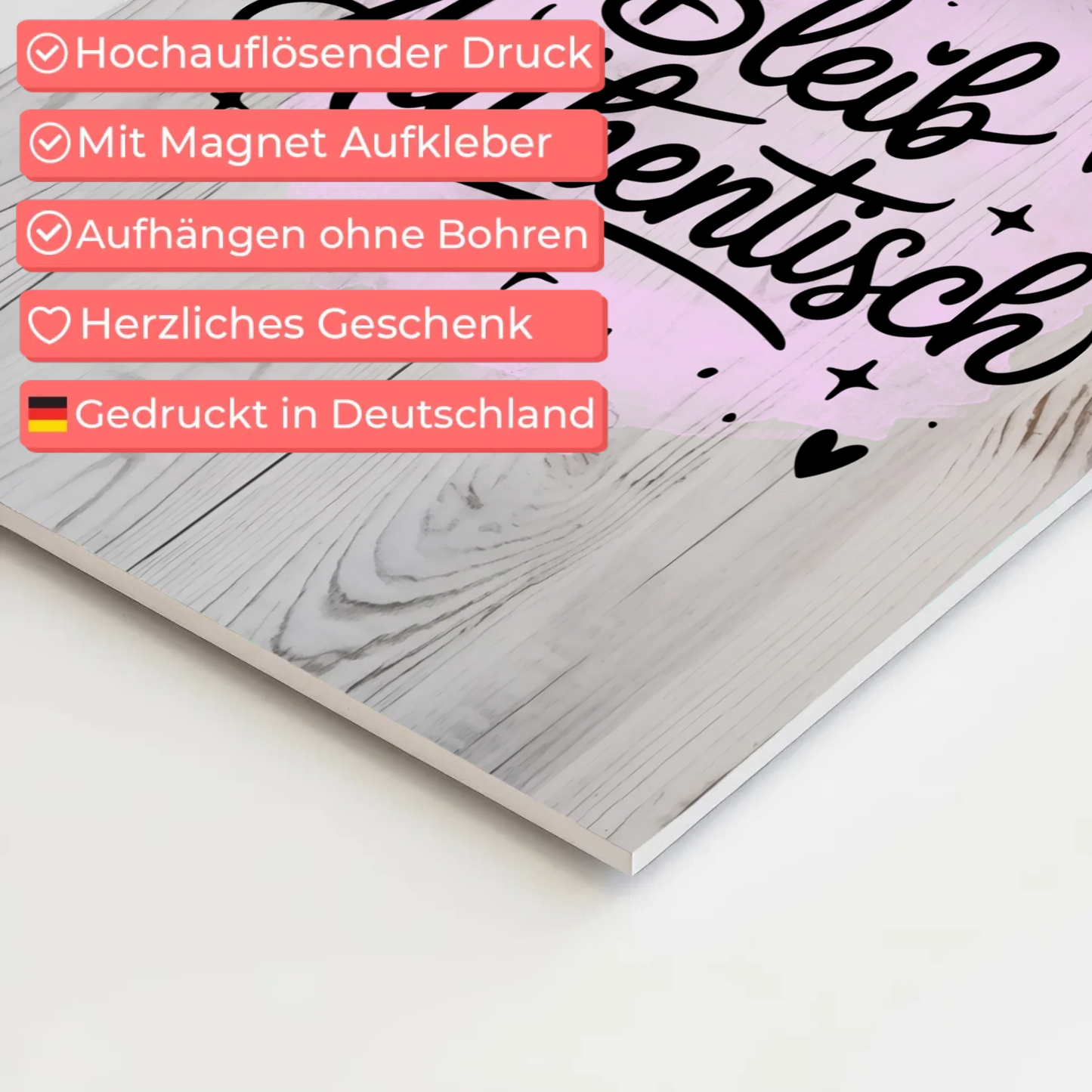 Magnet Poster Spruch Bleib authentisch personalisiert