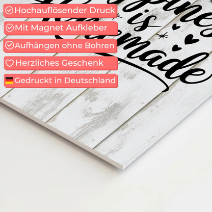 Happiness is Homemade Spruch Fotoboard Magnet Wandbild