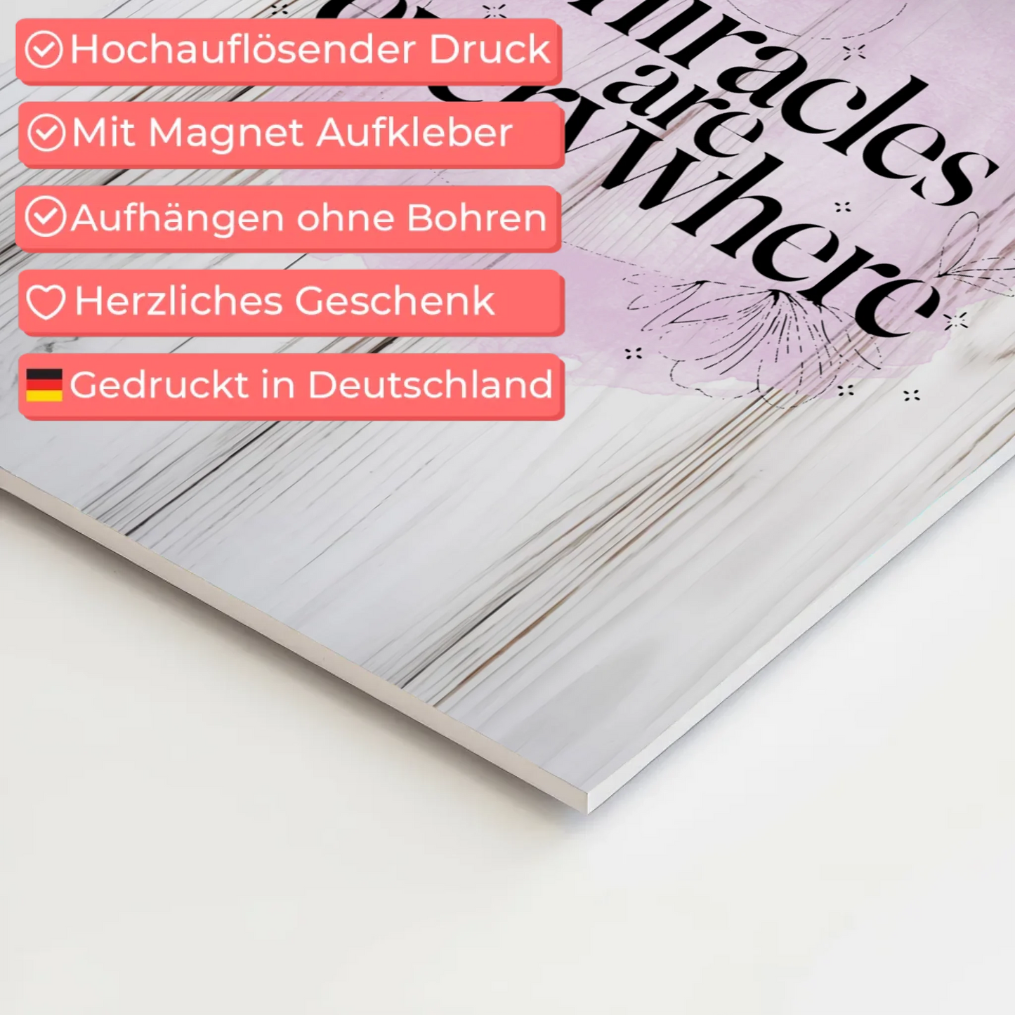 Sprüche Poster Magentisch Miracles are Everywhere