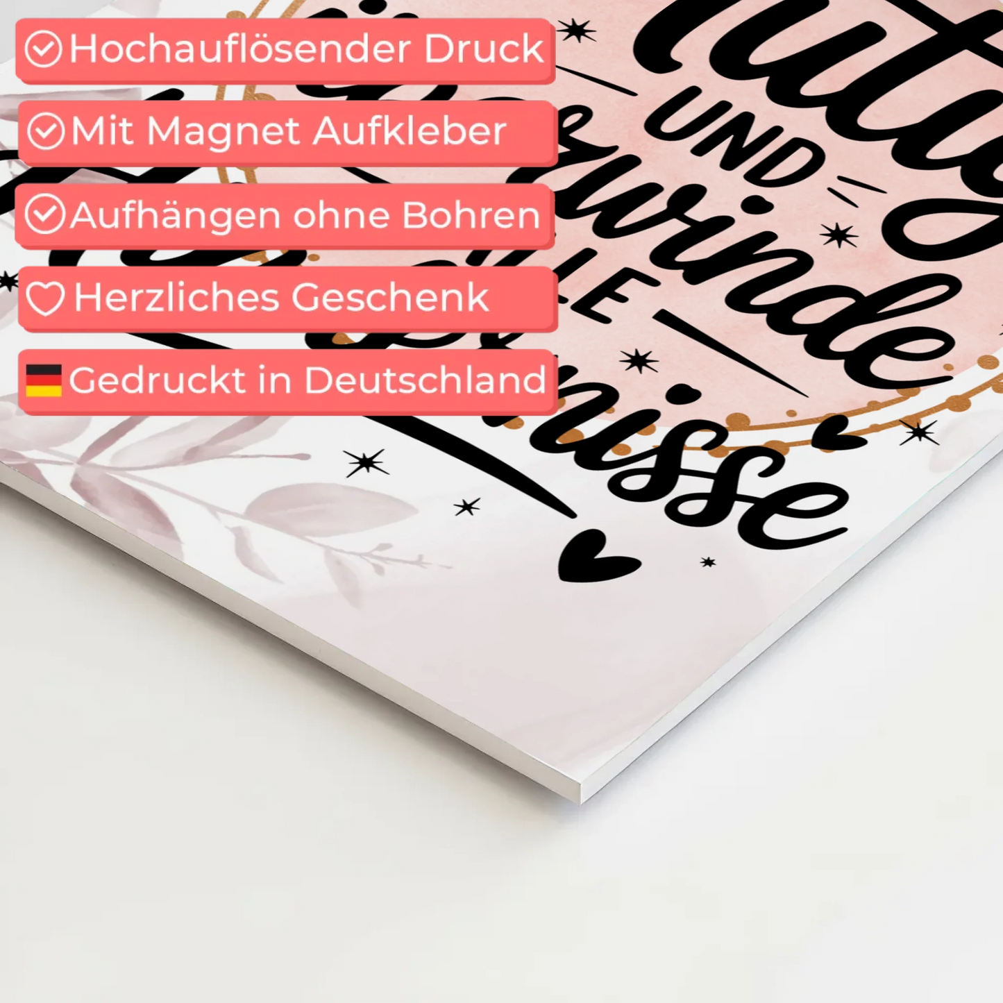 Magnetisches Wandbild Spruch Affirmation Ich bin mutig