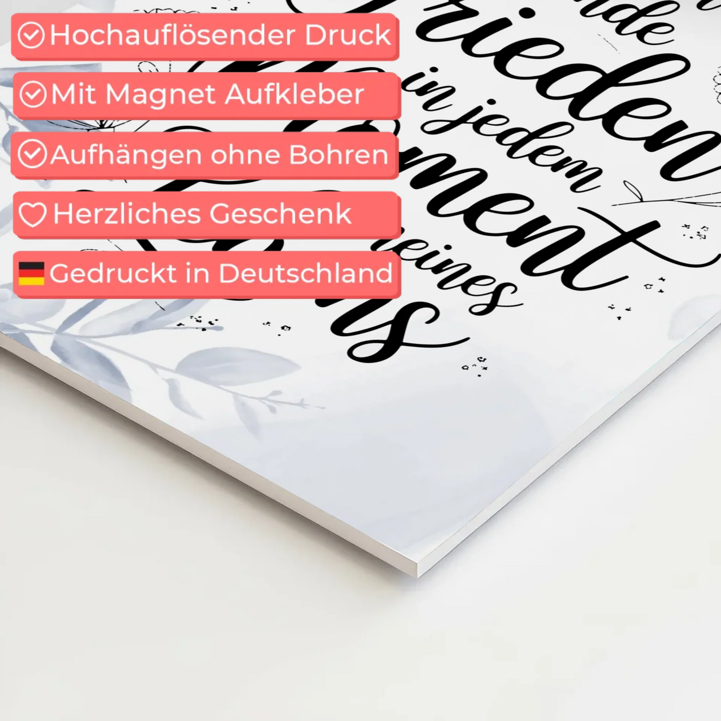 Magnet Poster mit Spruch Affirmation Positiv Frieden Leben