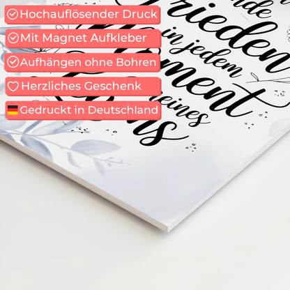 Magnet Poster mit Spruch Affirmation Positiv Frieden Leben