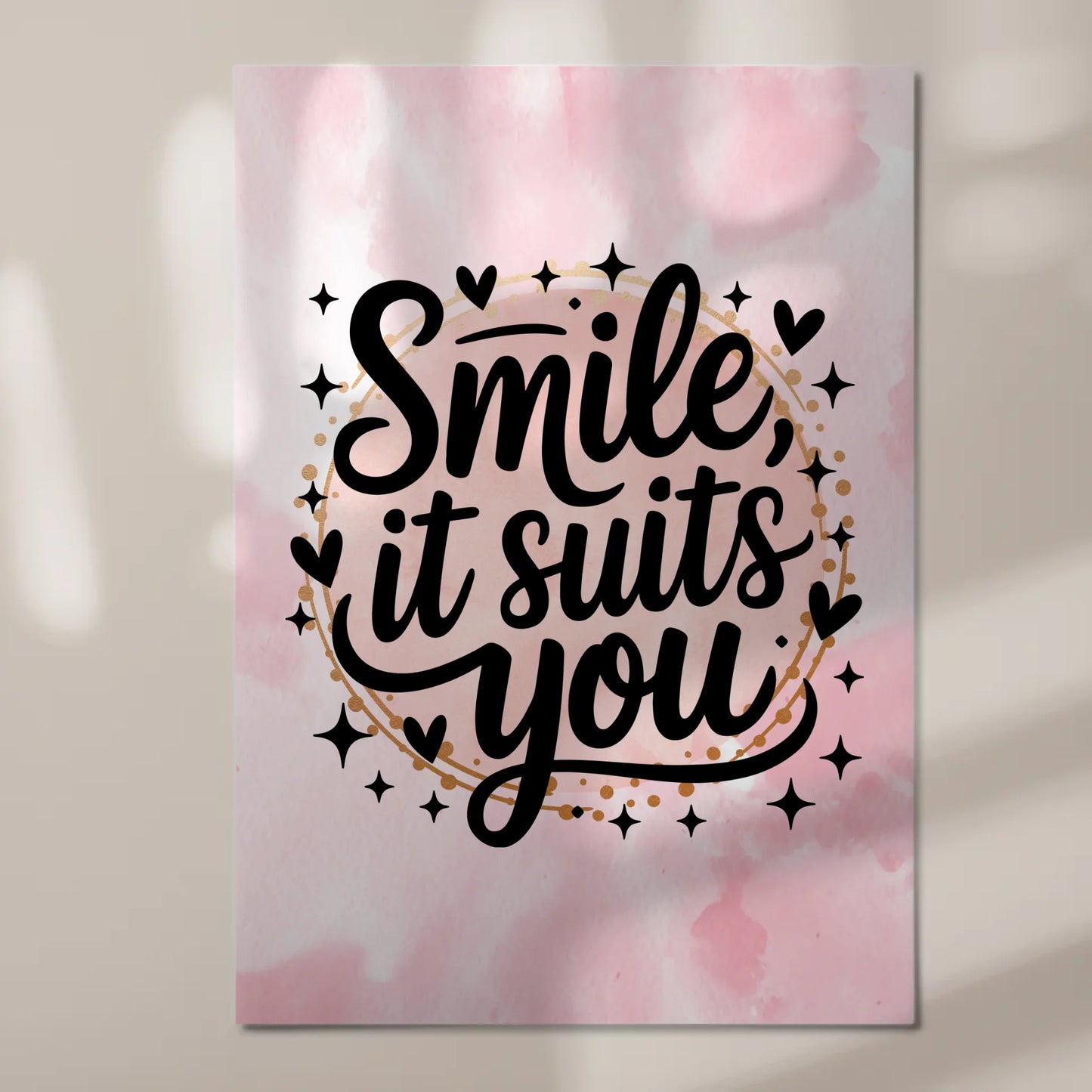 Spruch Fotoboard Magnet Wandbild Smile it suits you
