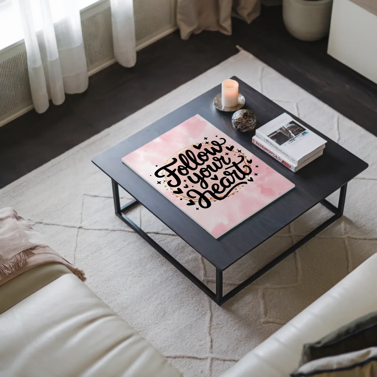 Sprüche Poster Magentisch - Follow Your Heart Design