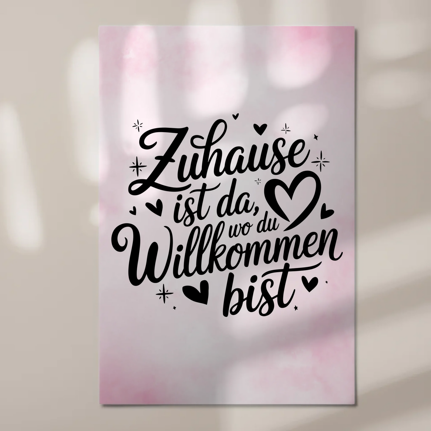 Magnet Poster mit Spruch Zuhause Willkommen Geschenk