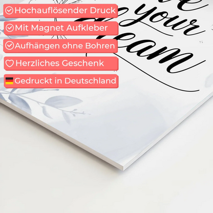 Sprüche Poster Magentisch - Live Your Dream Geschenk
