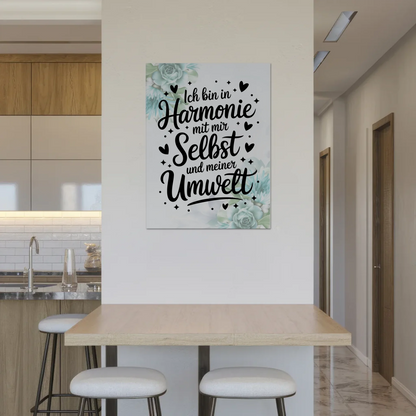 Affirmation Magnet Wandbild Ich bin in Harmonie Poster Fotoboard