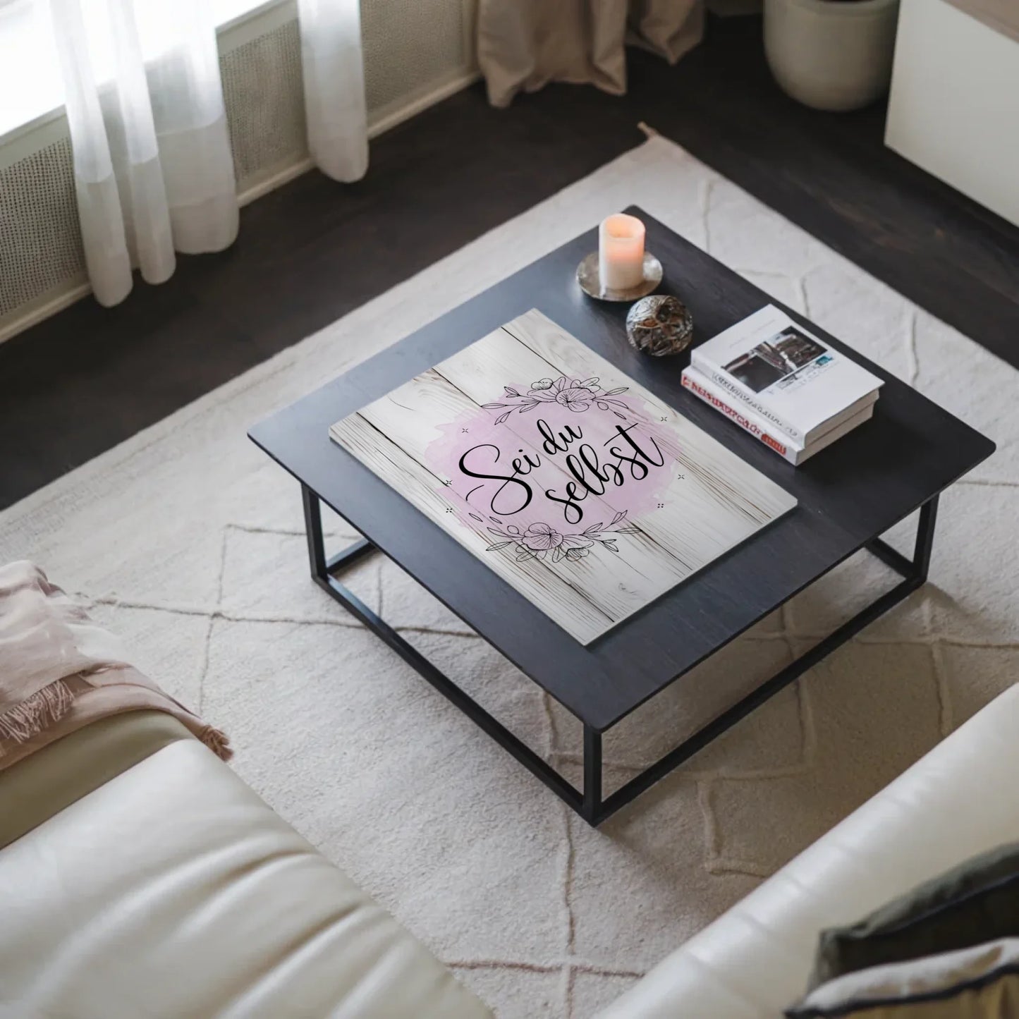 Spruch Fotoboard Magnet Wandbild Sei du selbst Geschenk