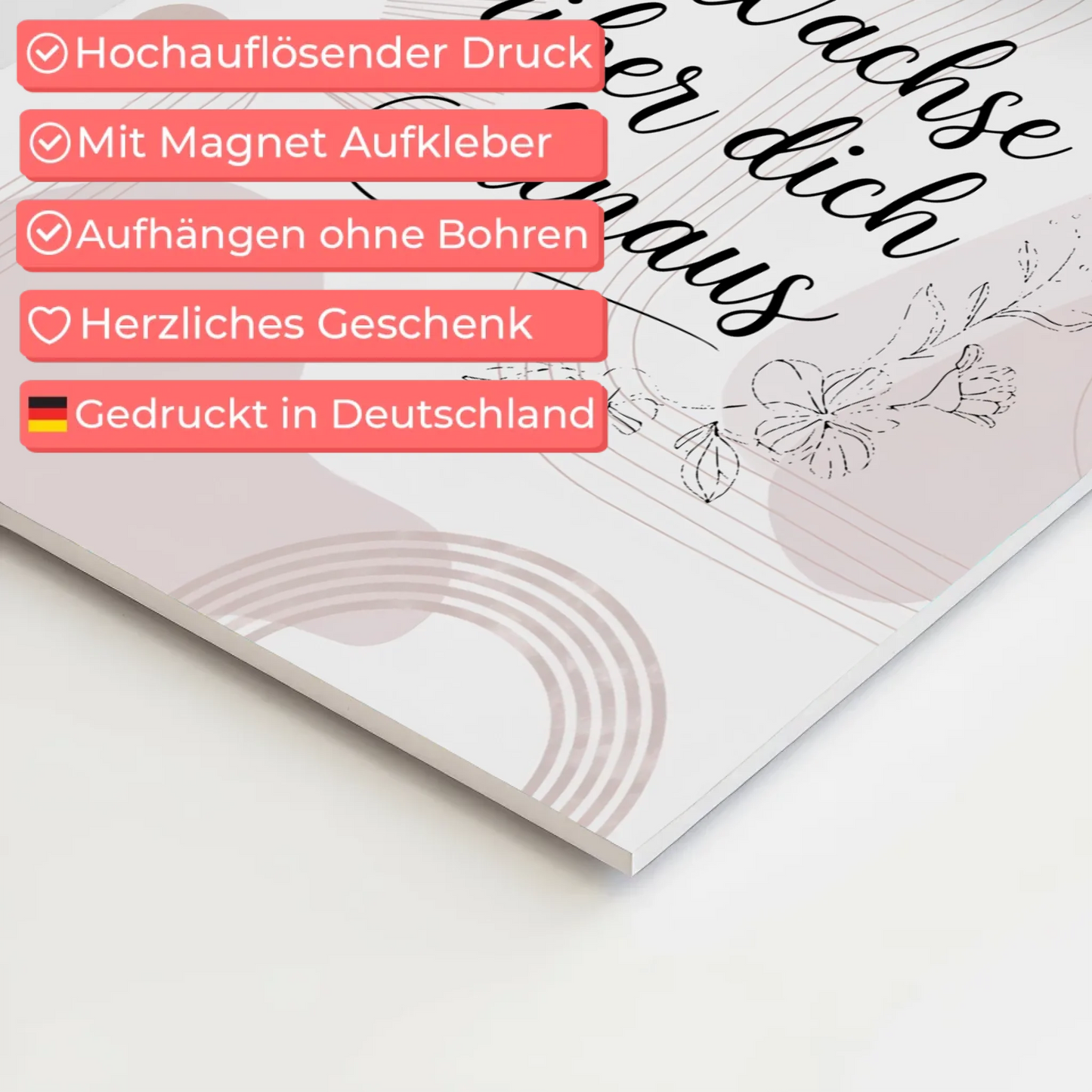 Magnet Poster mit Spruch Wachse über dich hinaus Geschenk