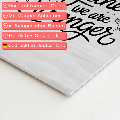Spruch Fotoboard Magnet Wandbild Together We Are Stronger