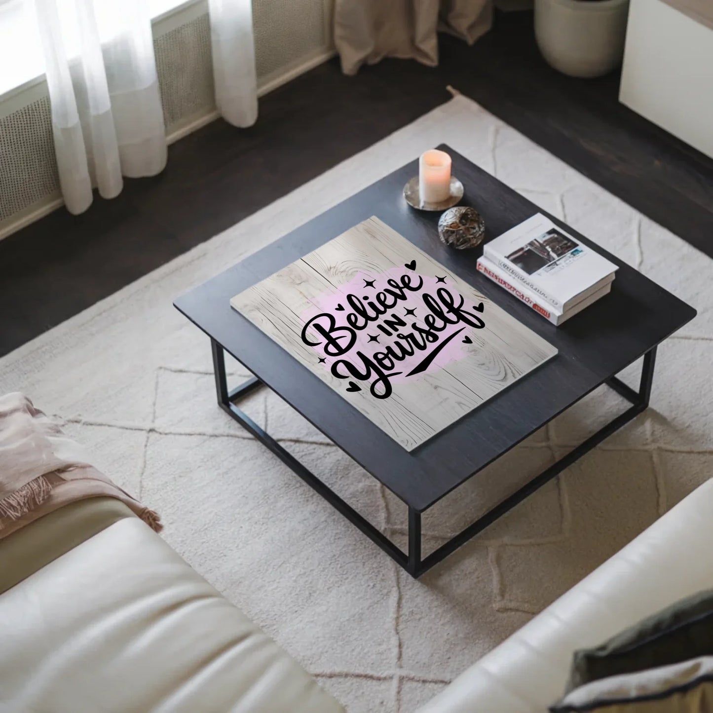 Sprüche Poster Magentisch - Believe in Yourself Geschenk