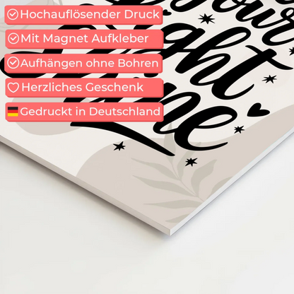 Magnet Poster Spruch Let Your Light Shine Geschenk