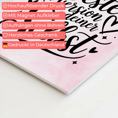 Magnet Poster Spruch Sei die beste Version deiner selbst