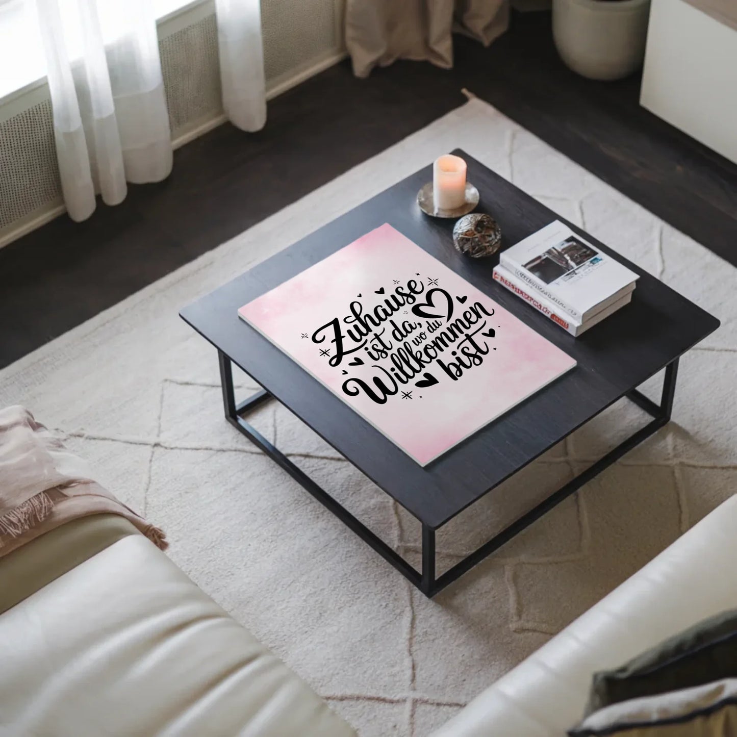 Magnet Poster mit Spruch Zuhause Willkommen Geschenk