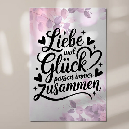 Spruch Fotoboard Magnet Wandbild Liebe Glück Geschenk