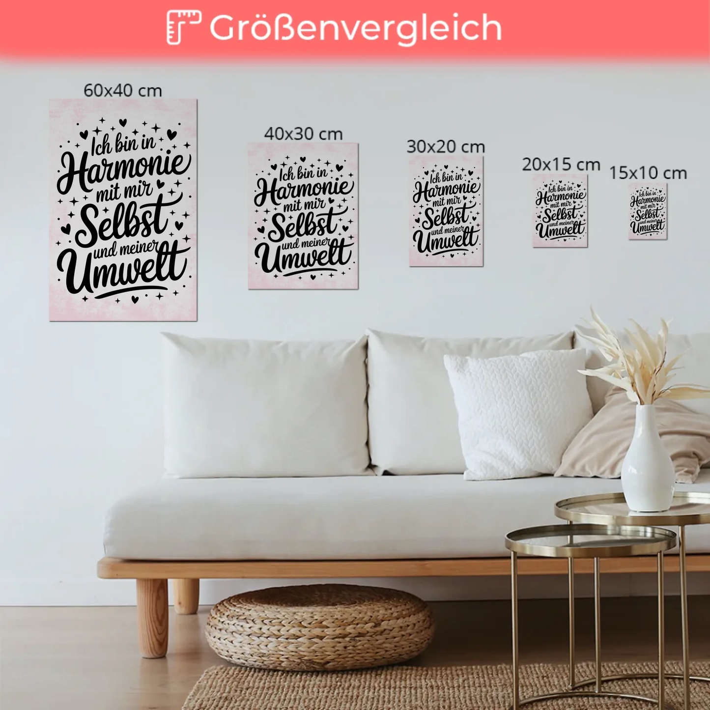 Affirmation Magnet Wandbild Positiv Ich bin in Harmonie