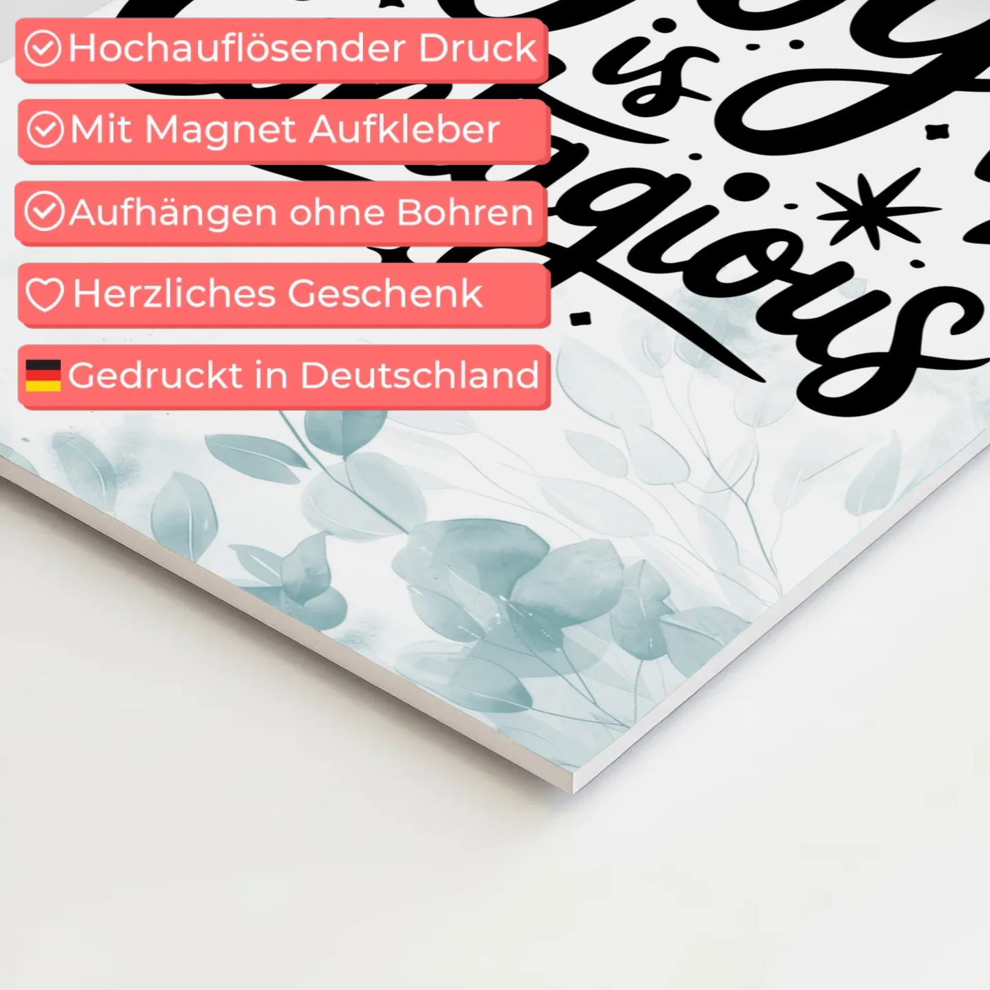 Magnet Poster Spruch Joy is Contagious personalisiert