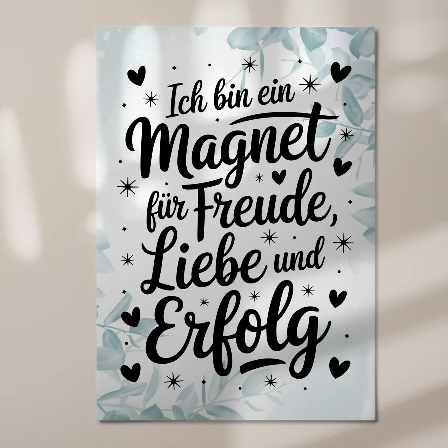 Affirmation Magnet Poster - Positiv: Freude, Liebe, Erfolg