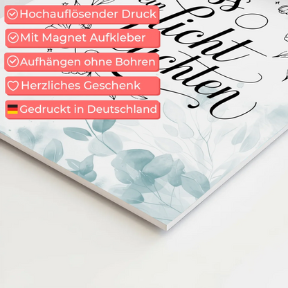 Spruch Fotoboard Magnet Wandbild Lass dein Licht leuchten