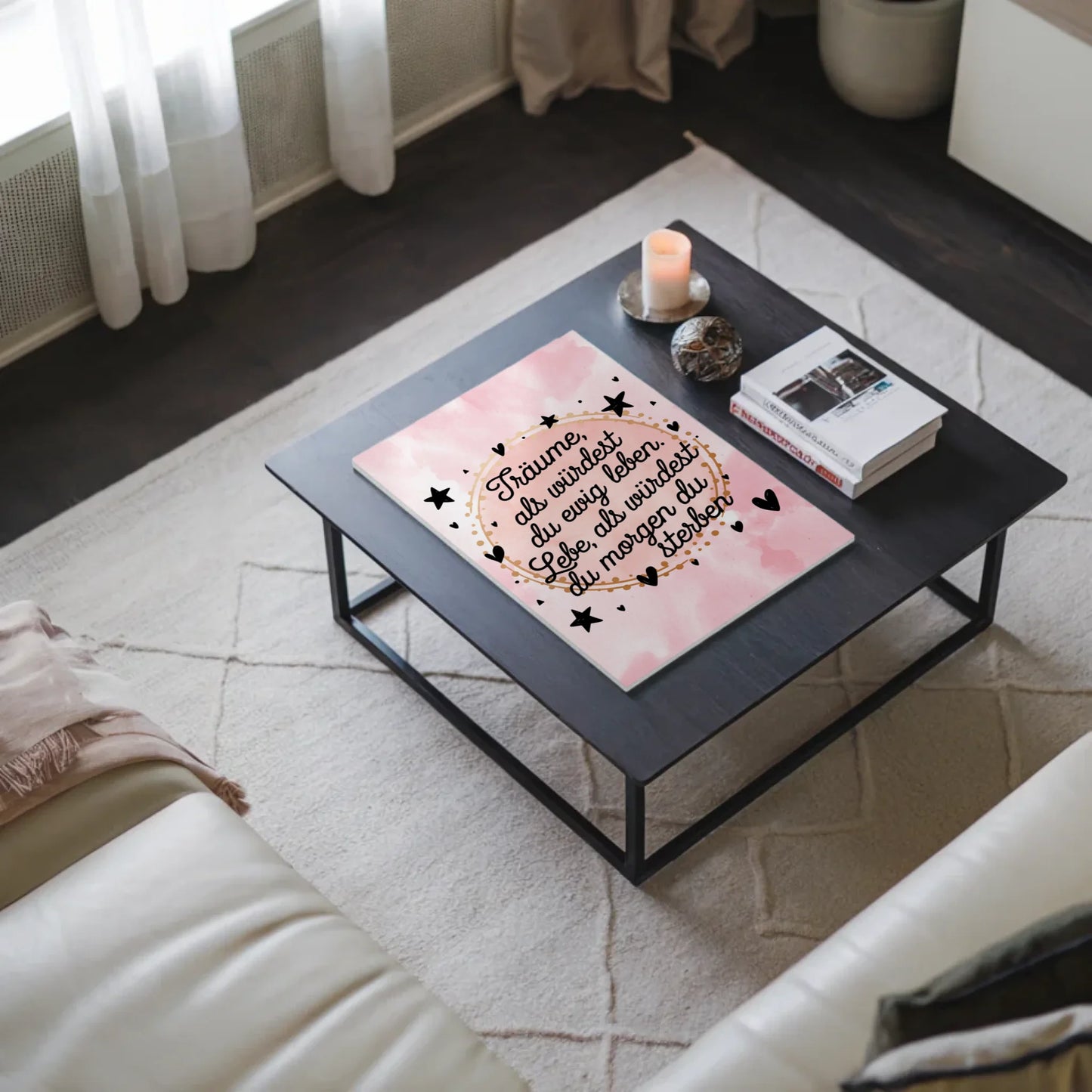 Magnet Poster Spruch Träume Lebe Ewig Leben Morgen