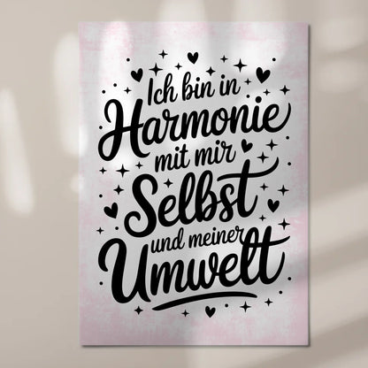 Affirmation Magnet Wandbild Positiv Ich bin in Harmonie
