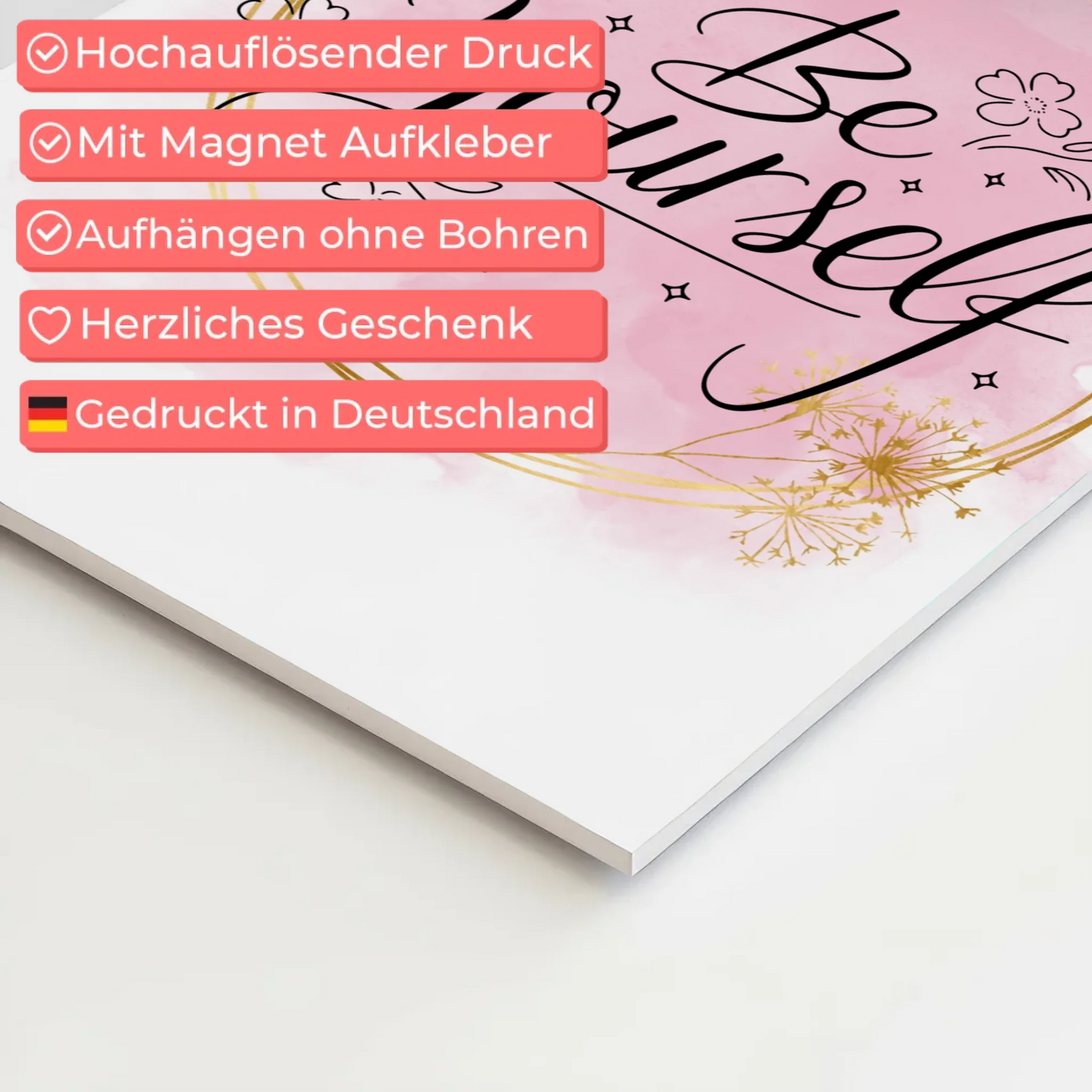 Spruch Fotoboard Magnet Wandbild Be Yourself Geschenk