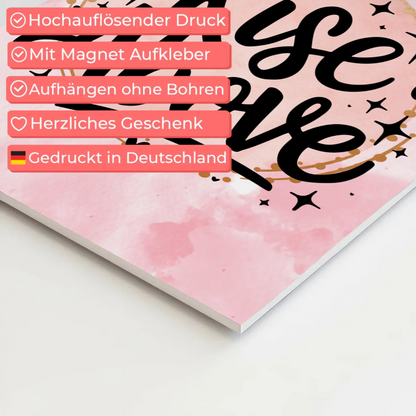 Magnet Poster mit Spruch Rise Above personalisiert