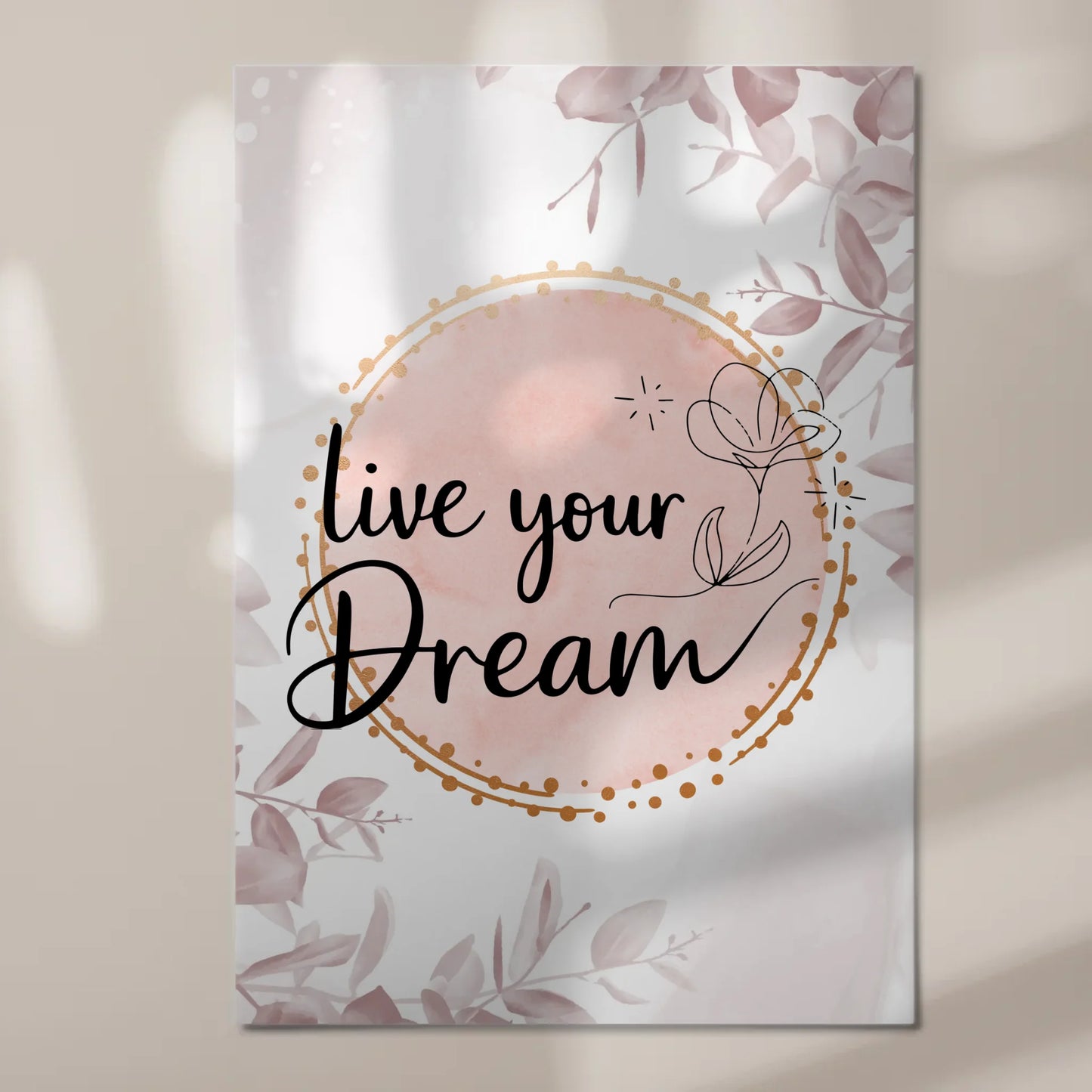 Magnet Poster mit Spruch Live your dream personalisiert Fotoboard