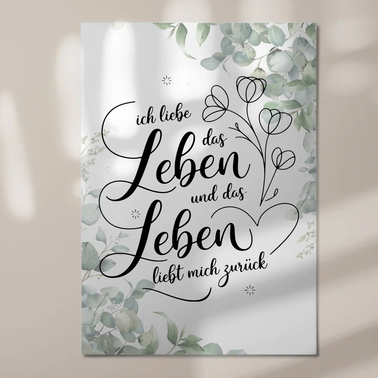 Affirmation Magnet Poster Spruch Ich liebe das Leben