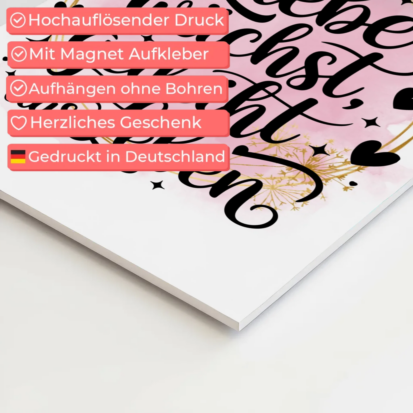 Magnet Poster Spruch Wo Liebe wächst gedeiht Leben