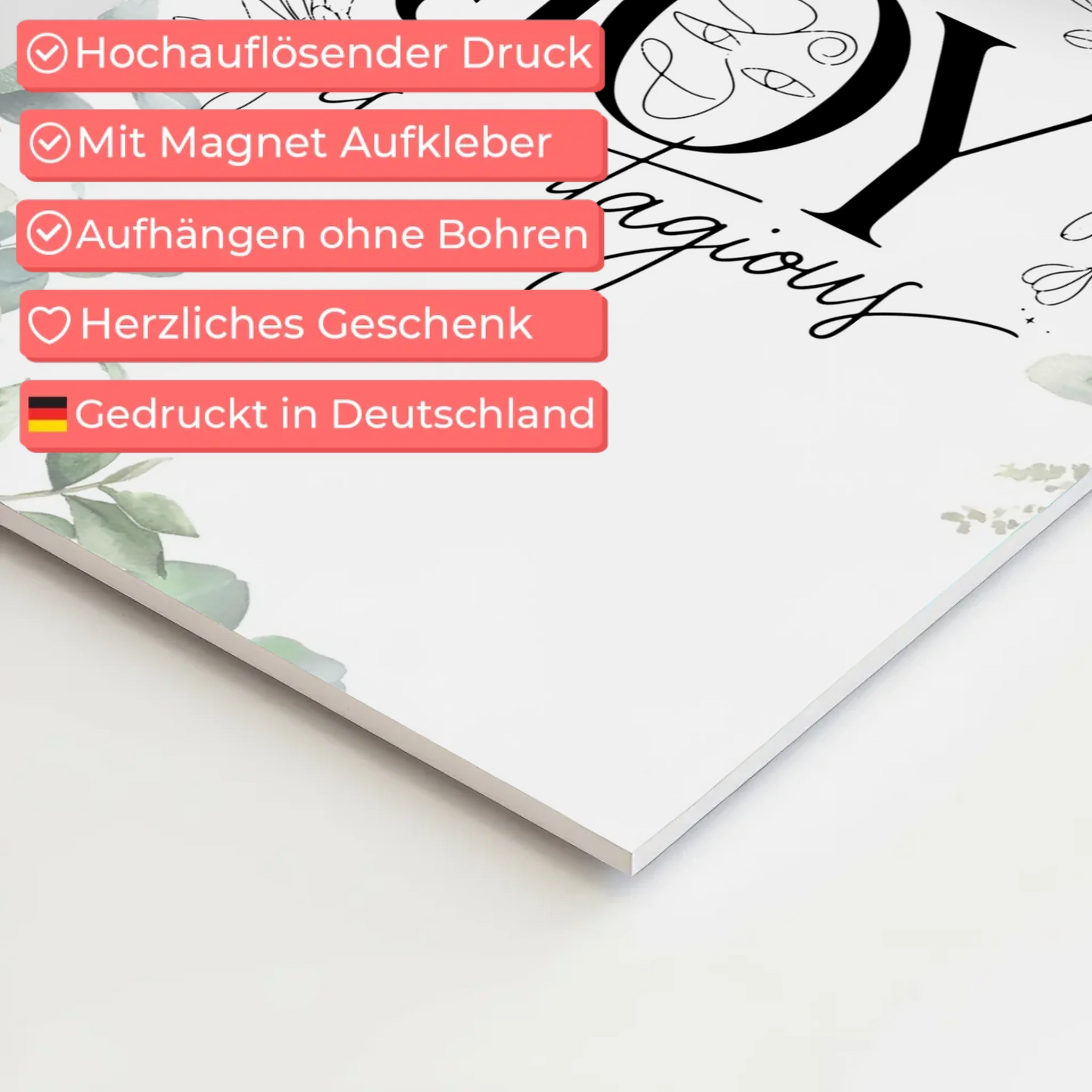 Magnet Poster Spruch Joy is Contagious Geschenkidee