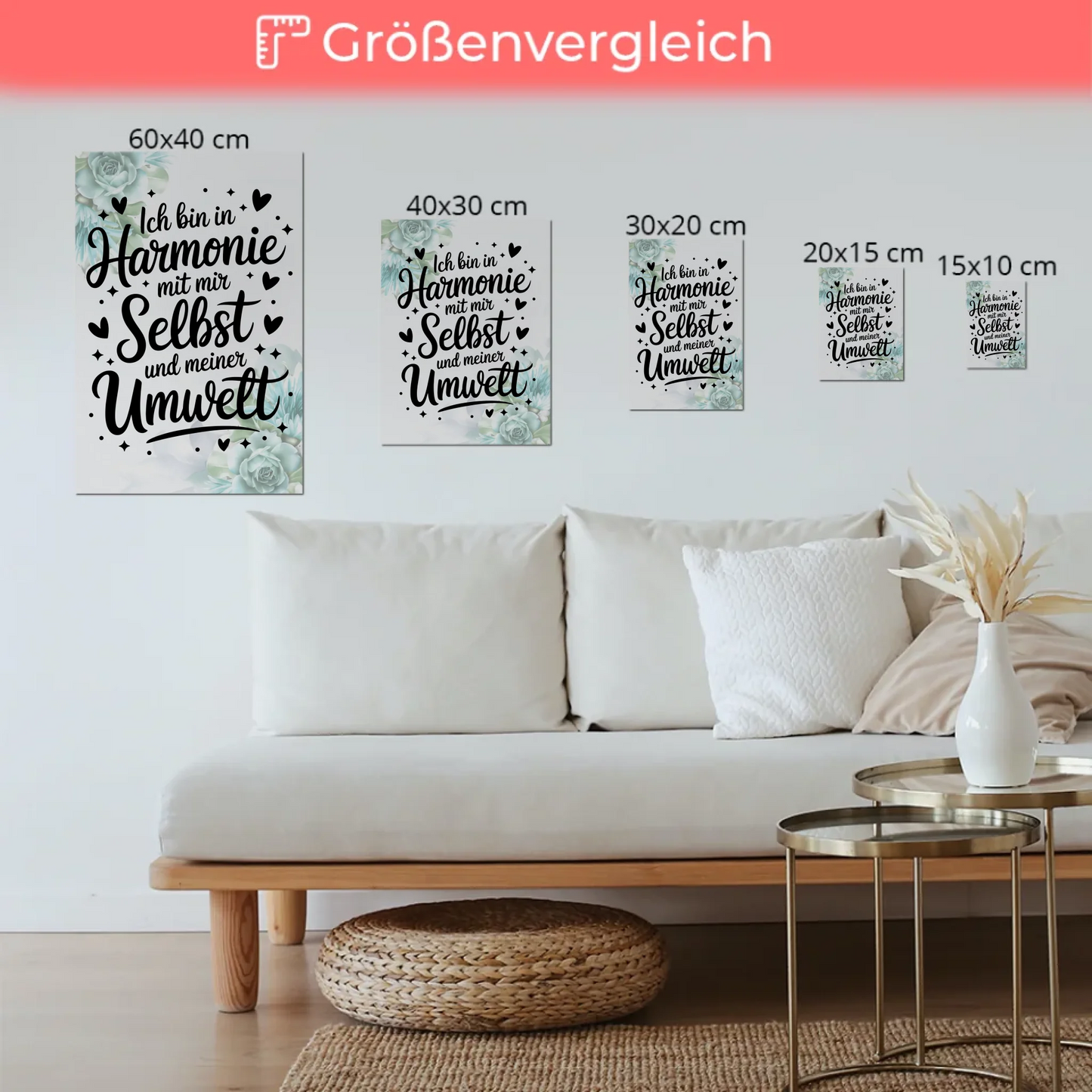 Affirmation Magnet Wandbild Ich bin in Harmonie Poster Fotoboard
